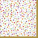 Serviettes à boissons Confettis arc-en-ciel, paq. 36 Front_Flat