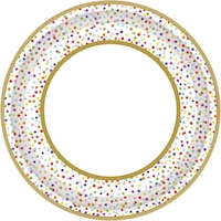 Assiettes à dîner Confettis arc-en-ciel, paq. 18 Overhead_Flat