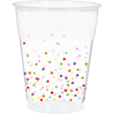 Rainbow Confetti Plastic Cups, 20-pk Front_Elevated