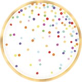 Rainbow Confetti Appetizer Plates, 36-pc Overhead_Flat