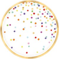 Rainbow Confetti Appetizer Plates, 36-pc Overhead_Flat