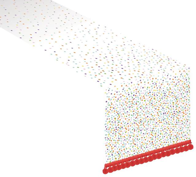 Rainbow Confetti Table Runner Front_Angled_Right