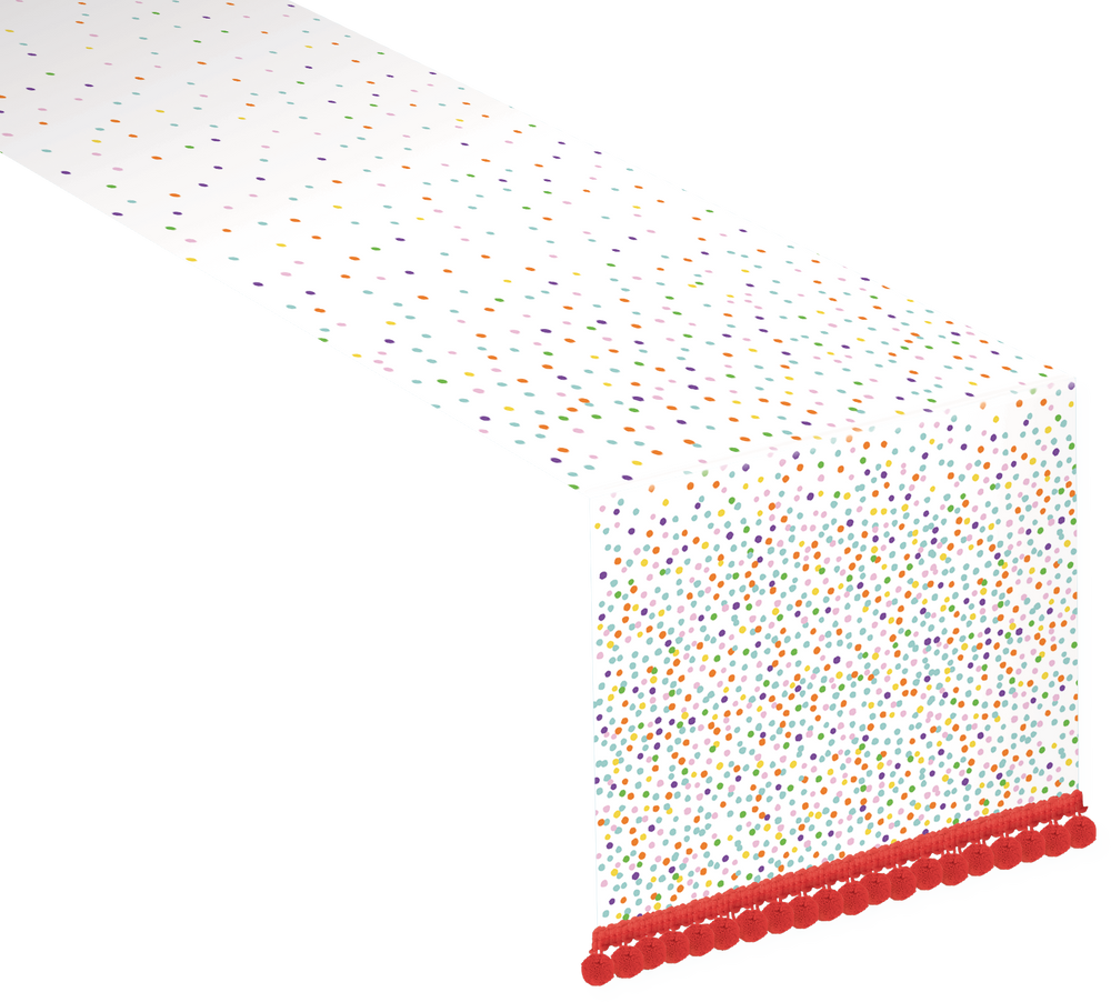 Rainbow Confetti Table Runner Party City