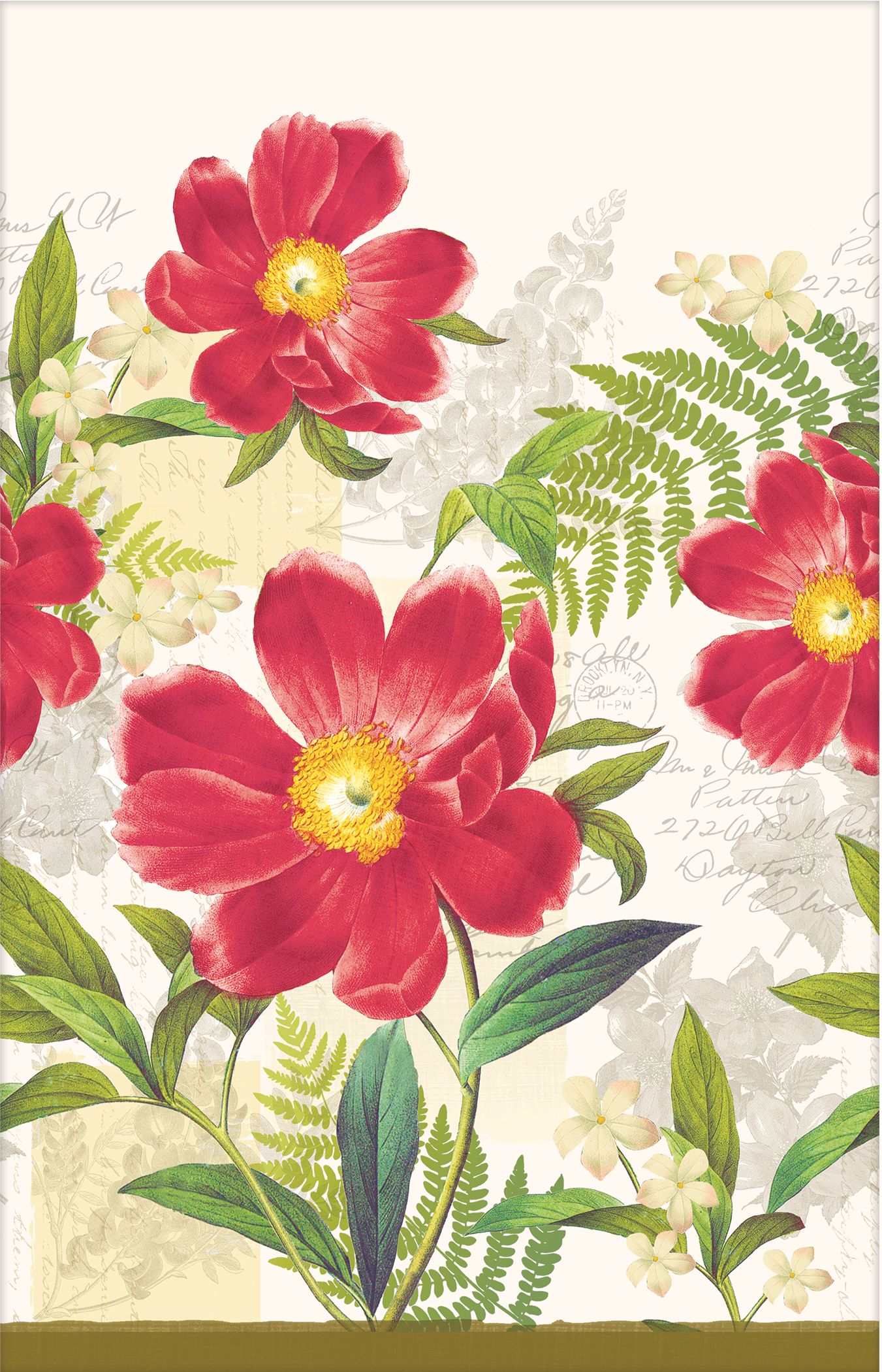 Botanical Peony Table Cover Front_Flat