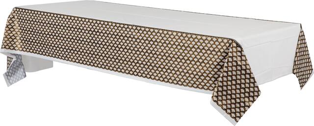 Gold Scalloped Table Cover Front_Angled_Left