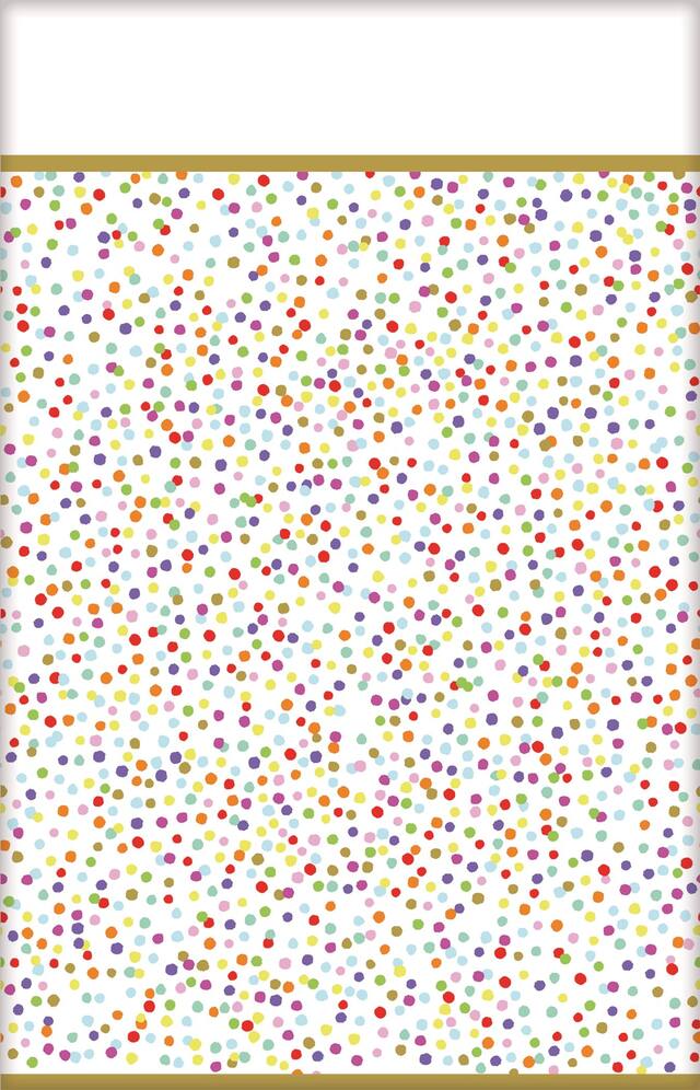 Rainbow Confetti Paper Table Cover Front_Flat
