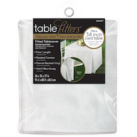 White Flannel-Backed Vinyl Fitted Table Cover Front_Flat