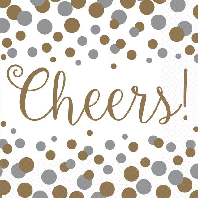 Bubbly Celebration Beverage Napkins, 16-pk Front_Flat