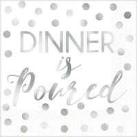 Dinner Is Poured Beverage Napkins, 16-pk Front_Flat