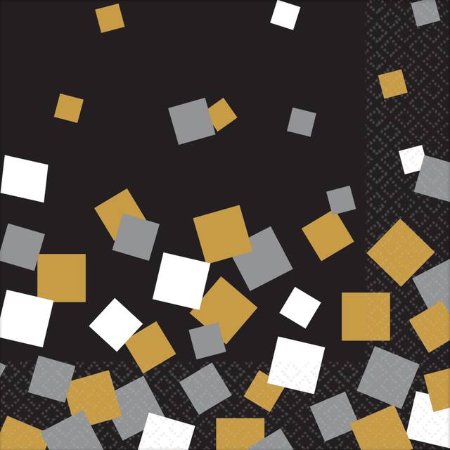 Serviettes à boisson carrés métalliques, paq. 16 Front_Flat