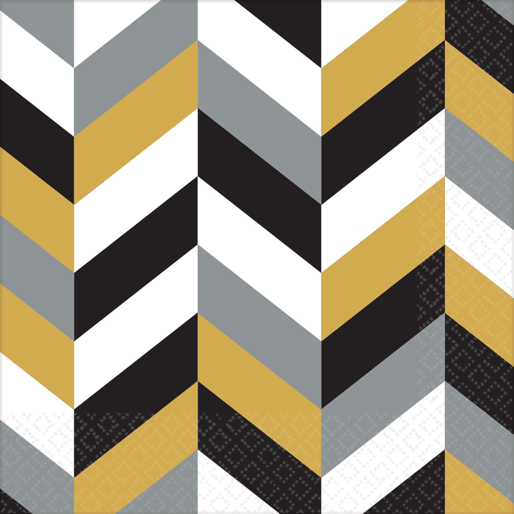 Metallic Herringbone Beverage Napkins, 16-pk Front_Flat