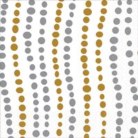 Metallic Silver & Gold Wavy Dots Beverage Napkins, 16-pk Front_Flat