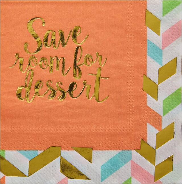 Serviettes à boisson à chevrons, paq. 16 Front_Flat