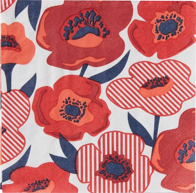 Serviettes à boisson Coquelicot, paq. 16 Overhead_Flat