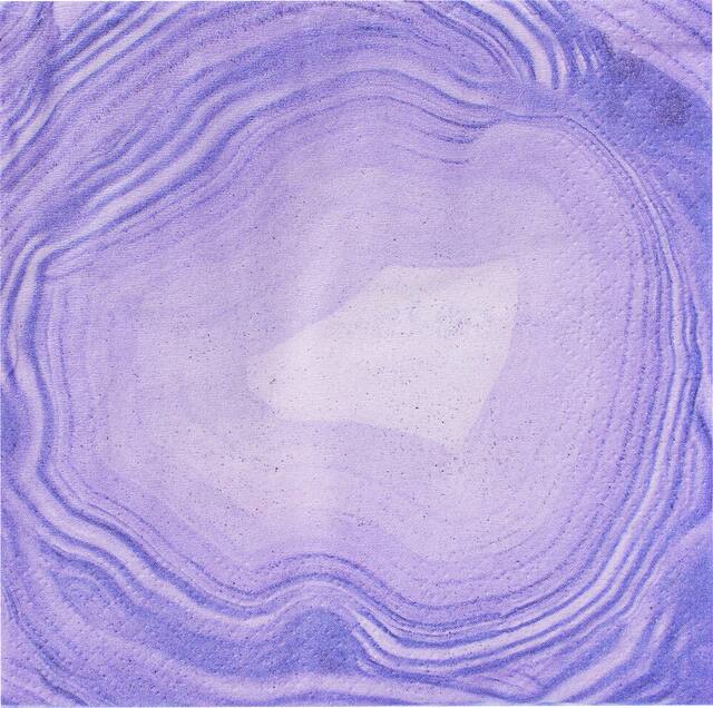 Serviettes à boissons géode violette, paq. 16 Overhead_Flat