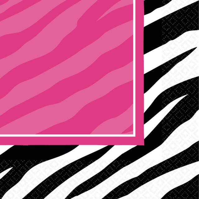 Zebra Party Beverage Napkins, 16-pk Front_Flat