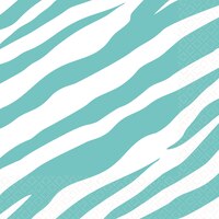 Robin's Egg Zebra Beverage Napkins Front_Flat
