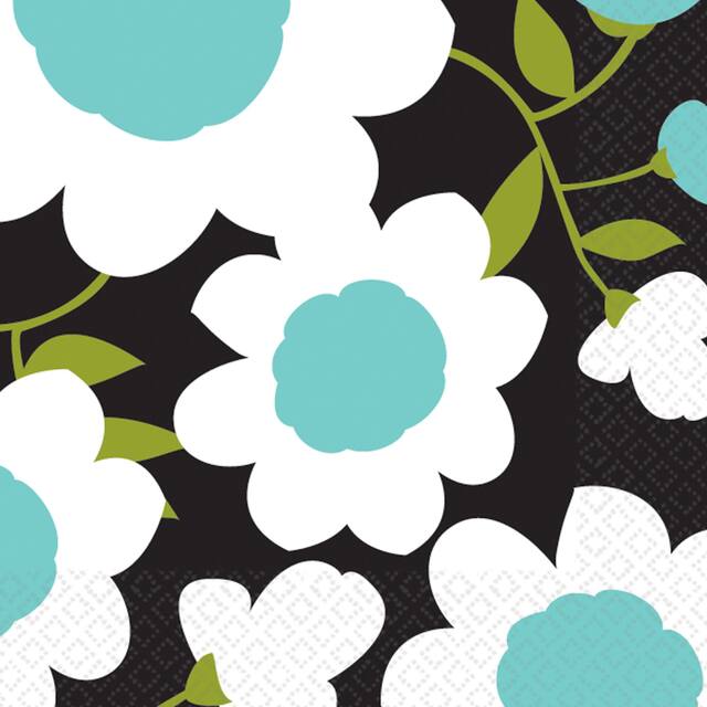 Modern Floral Beverage Napkins, 24-pk Front_Flat