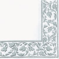 Serviettes à boisson de qualité supérieure, blanches avec motif argenté, paq. 24 Front_Flat