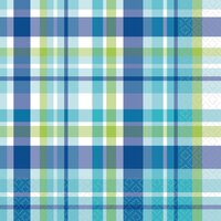 Serviettes pour boissons, motif écossais, carbone Front_Flat