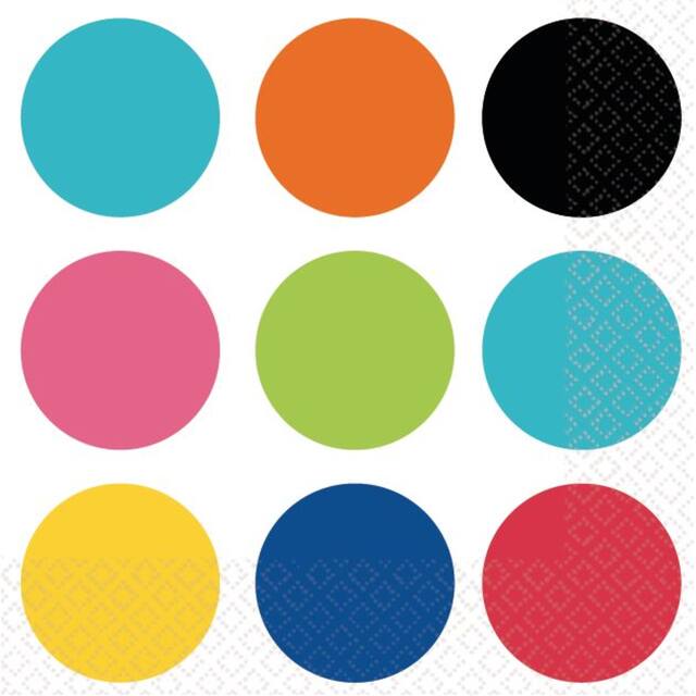 Bold Dots Beverage Napkins Front_Flat