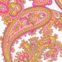 Pink Peppermint Paisley Napkins Front_Flat