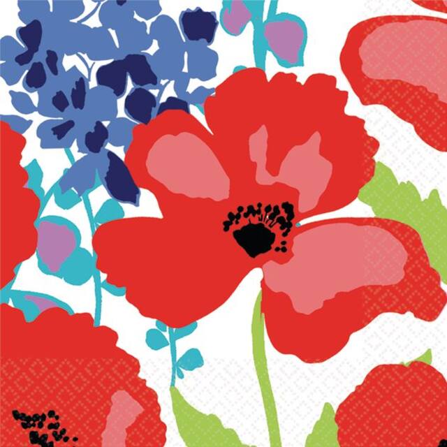 Royal Blue Floral Napkins Front_Flat