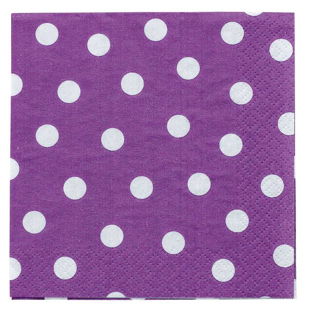 Plum Dot Beverage Napkins, 16-pk Front_Flat
