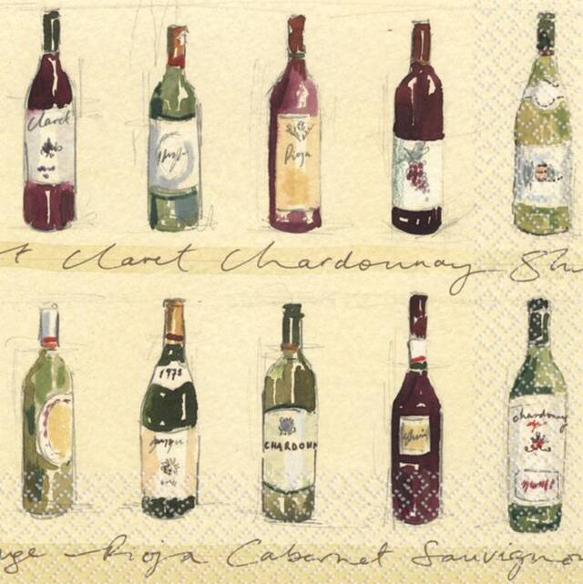 Serviettes à boissons à motif de raisin de vigne, paq. 16 Front_Flat