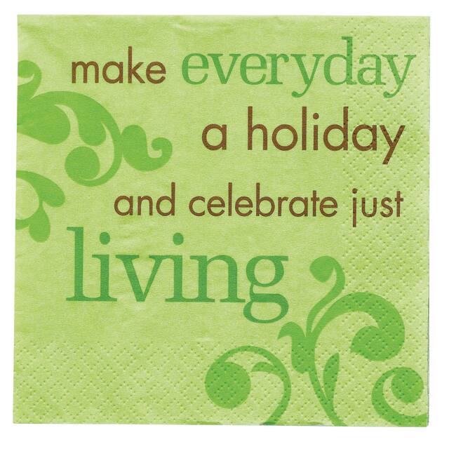 Green Sweet Sentence Beverage Napkins Front_Flat