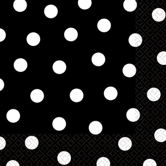 Black Dot Beverage Napkins, 16-pk Front_Flat