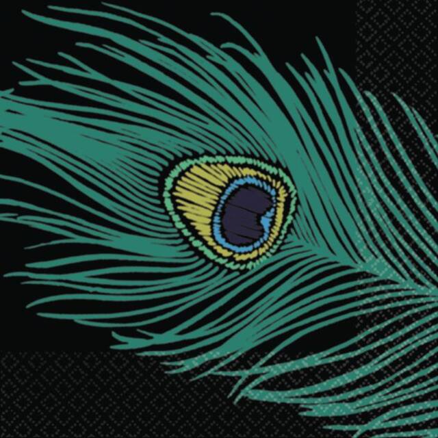 Peacock Beverage Napkins, 16-pk Front_Flat