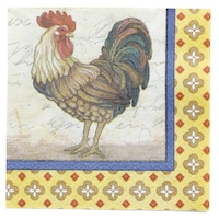Rooster Beverage Napkins, 16-pk Front_Flat