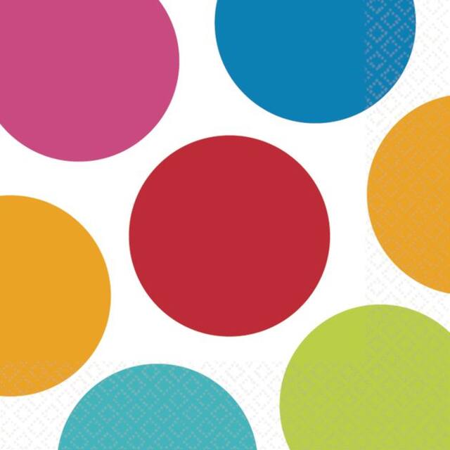 Cabana Polka Dot Beverage Napkins, 16-pk Front_Flat