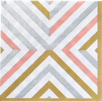 Mixed Metallic Geometric Lunch Napkins, 16-pk Overhead_Flat