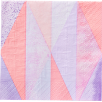 Pink Geometric Lunch Napkins, 16-pk Overhead_Flat