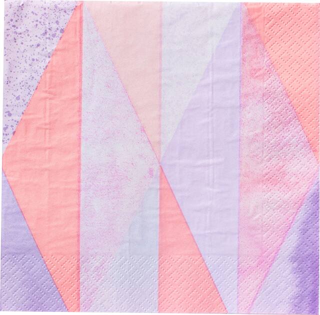 Serviettes de table géométriques roses, paq.&nbsp;16 Overhead_Flat