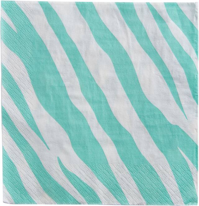 Serviettes de table, motif zébré, coquille de merle Front_Flat