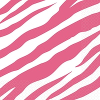 Bright Pink Zebra Print Lunch Napkins Front_Flat