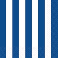 Striped Lunch Napkins, Bright Royal Blue Front_Flat