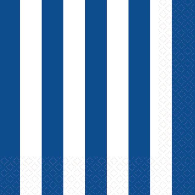 Serviettes de table à rayures, bleu royal éclatant Front_Flat