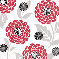 Serviettes de table, chrysanthèmes, rouges Front_Flat