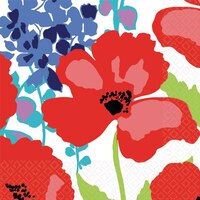 Floral Explosions Lunch Napkins, Royal Blue Front_Flat