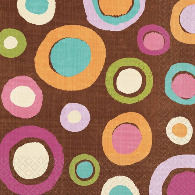 Serviettes de table, motif à pois, cacao Front_Flat