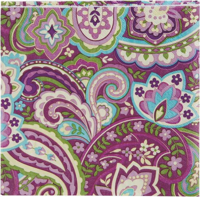 Plum Paisley Lunch Napkins Front_Flat