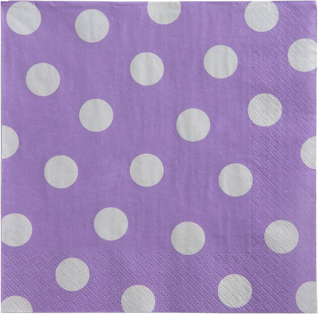 Lilac Dot Lunch Napkins Front_Flat
