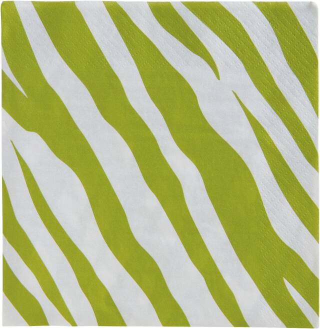 Serviettes de table à imprimé zébré coloré Front_Flat