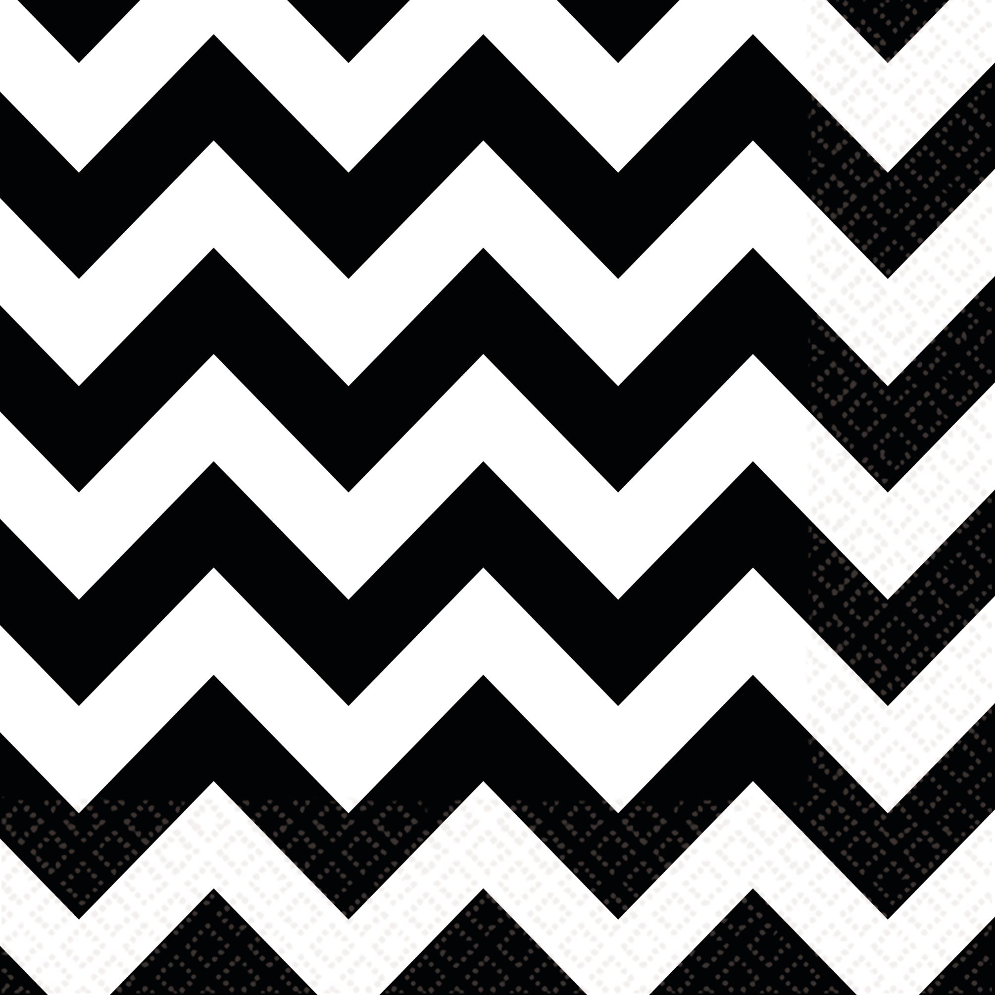 Black & White Chevron Beverage Napkins, 36-pk Front_Flat