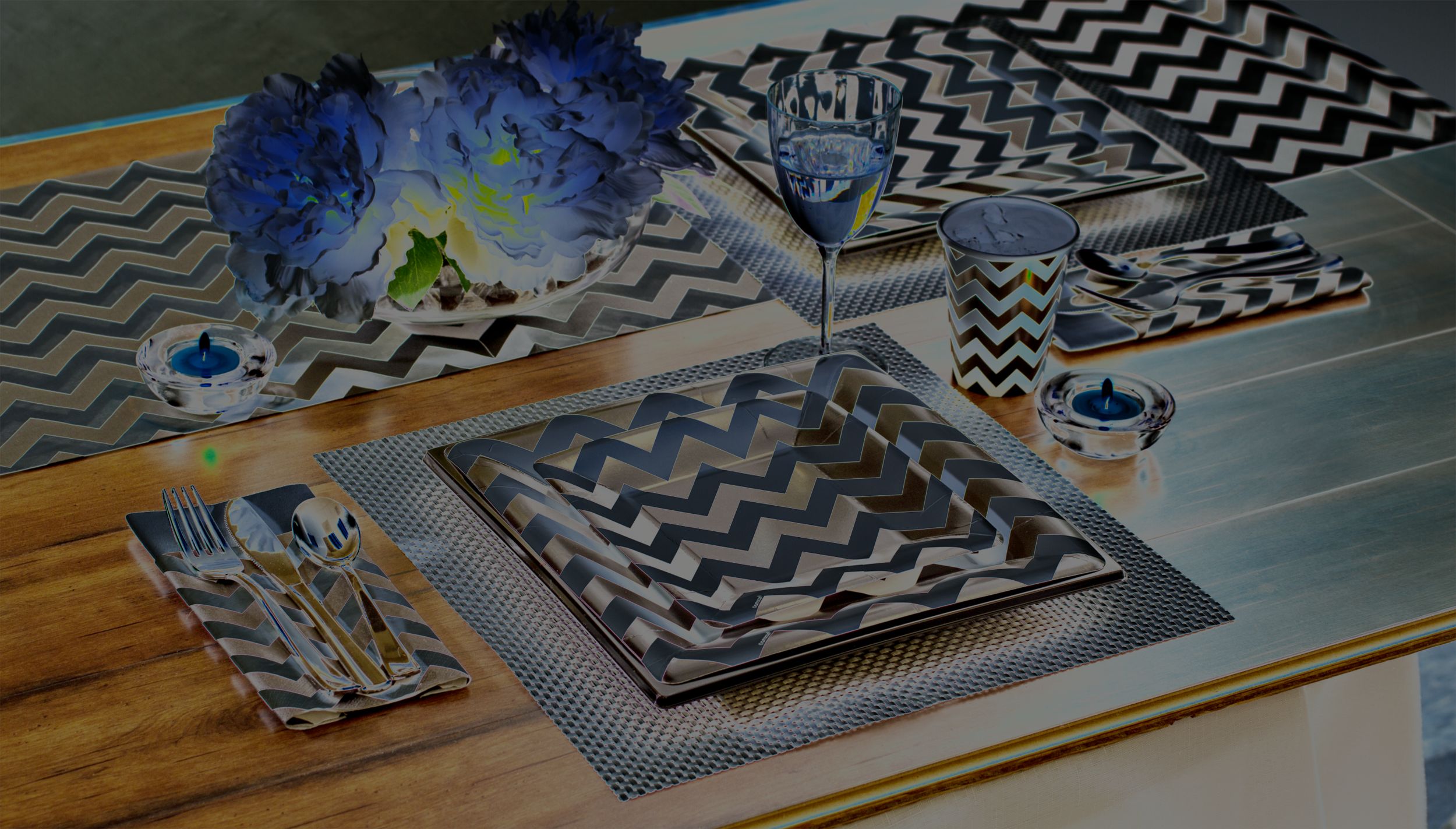 Black & White Chevron Beverage Napkins, 36-pk Composite_or_Mixed