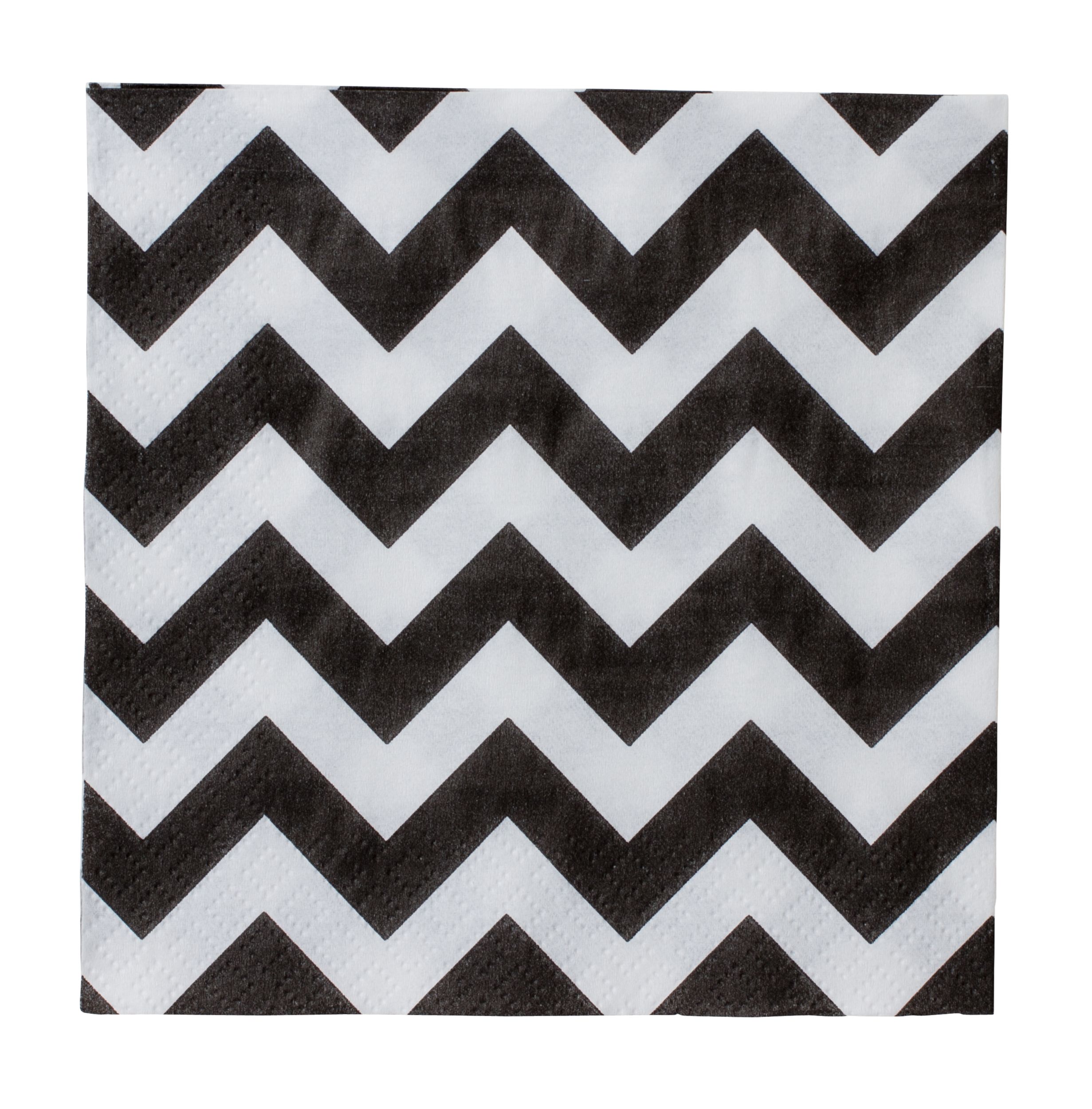 Black & White Chevron Beverage Napkins, 36-pk Front_Flat